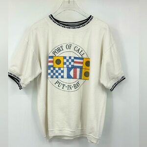 VTG Port of Call Put In Bay Oversized Shirt Medium Sailing Cincinnati OH | H195